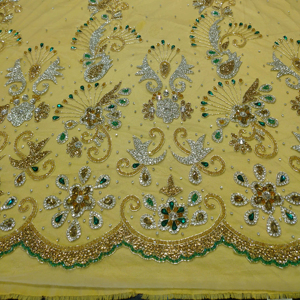 Accessoires vestimentaires de style décontracté africain Robe George en soie brodée de dentelle à sequins avec cravate inspirée du Nigeria - Product Image 6