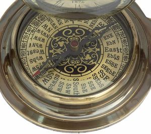 Nautical Brass <b>Desk</b> <b>Clock</b> with Compass Maritime Gift - Product Image 4