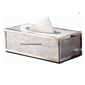 Soporte de tejido acentuado Floral de acero inoxidable de Metal de primera calidad, caja de pañuelos de decoración moderna, accesorios de papel para suministros de Hotel - Product Image 2