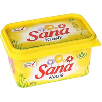 Pot en plastique réutilisable de 500 ml avec couvercle, imprimé sur mesure, pour beurre, margarine, huile d'olive, emballage de cuisine recyclable
