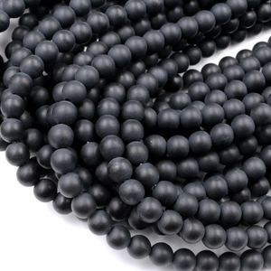 ลูกปัดพลอยเม็ดกลมเรียบสีดำเคลือบด้าน10มม. สำหรับเครื่องประดับลูกปัดธรรมชาติ - Product Image 2