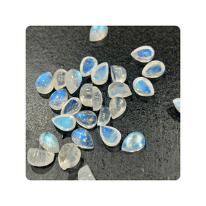 AAA grado Natural azul fuego indio Arco Iris piedra lunar 7x10mm forma de pera piedra preciosa cabujón transparente llamativo piedra lunar - Product Image 5