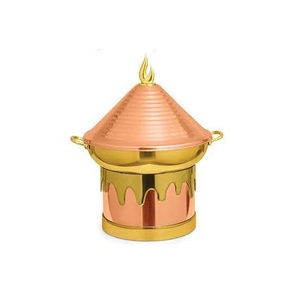 Golden Antique Rounded Shape <b>Buffet</b> Serving Chafing Dish Wedding Party Catering Serving Brass Chafing Dish - Product Image 4