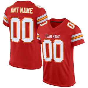 American Football Jersey Breathable <b>Mesh</b> Team Uniform <b>Red</b> Color Custom Design Football <b>Mesh</b> Jersey For College Youth Sportswear - Product Image 4
