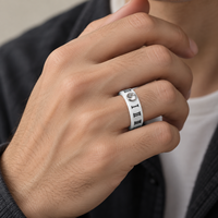 Cincin Keramik Zirkon Premium JLM Grosir, Berlapis 6mm dengan Angka Romawi untuk Pasangan, Perhiasan Cincin Janji Pernikahan dan Ulang Tahun