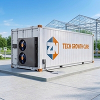 Grande Ferme Modulaire Conteneurisée Climatisée avec Système de Culture Hydroponique LED à Spectre Complet et Culture Agricole Multi-Span