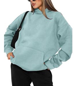 Best Selling Of Women's 100% Cotton Long Sleeve Round Neck Shoulder Slope Solid Color Casual Pullover <b>Hoodie</b> From Bangladesh - Product Image 1
