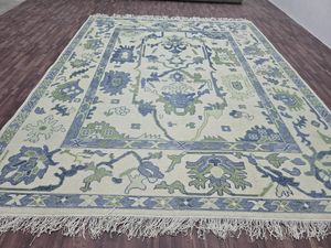 Customizable Traditional Oushak Indian <b>Rug</b> <b>Runner</b> Handmade New Wool Hallway Carpet 3x10 3x15 5x8 6x9 7x10 8x12 Sizes Abstract - Product Image 4