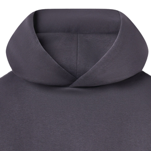 Bleu surdimensionné et recadrée Double couche 320 GSM 70% coton 30% Polyester poches latérales cachées vêtements d'hiver unisexe - Product Image 4