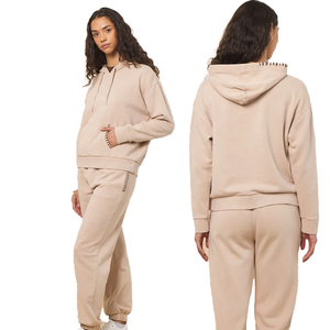 Sudadera con Capucha Acogedora 100% Algodón, Bordada, con Cordón Ajustable en el Cuello, Detalle de Costura en Contraste, Bolsillo Frontal, Unisex, Otoño - Product Image 2