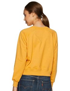 Sudadera Corta de Mujer con Forro Polar y Mezcla de Algodón, Cuello Redondo, Corte Regular, Estilo Casual, Manga Larga, para Otoño, Primavera e Invierno - Product Image 3