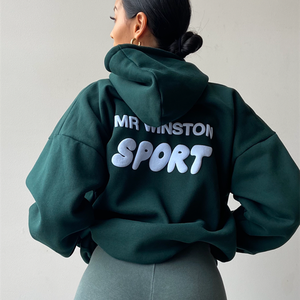 เสื้อฮู้ดดี้ผู้ชายผ้ากำมะหยี่หนานุ่ม รุ่นลำลองสำหรับฤดูหนาว ปี 2026 ทรงหลวมโอเวอร์ไซส์ น้ำหนัก 500 กรัม ปักลาย - Product Image 1