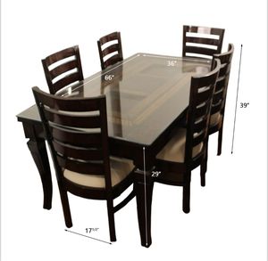 โต๊ะอาหารไม้พร้อมเก้าอี้ 6 ตัว - Product Image 4