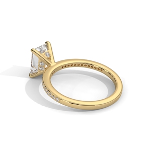IGI Classic Emerald Cut Diamond Ring 18K Gold Hidden Halo Engagement Laboratory Grown CVD HPHT para fiesta y regalo de joyería de boda - Product Image 2