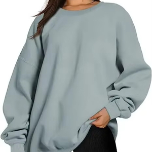 Camisas informales de alta calidad, sudaderas transpirables de primera calidad, sudaderas con capucha antiarrugas de gran tamaño de algodón orgánico 100% para mujer - Product Image 1