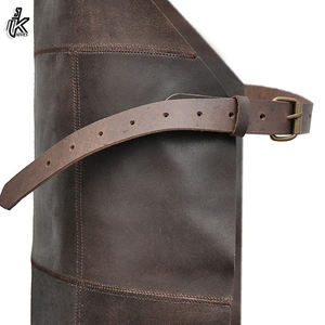 Delantal de peluquero de Chef de cuero genuino de alta calidad, babero de cocina sin mangas para hombres y mujeres, nuevo PVC barato y Material de tela para cocinar alimentos - Product Image 4