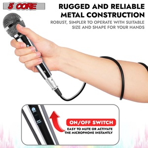 5Core XLR <b>Microphone</b> Dynamic Mic Karaoke Singing Studio Mics Handheld Microfono - Product Image 3