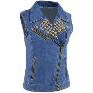 Nuevo diseño de los hombres sin mangas de mezclilla motocicleta chaleco sin espalda patrón bordado Casual ropa deportiva de talla grande transpirable impermeable - Product Image 3