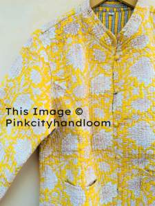 <b>Reversible</b> <b>Jacket</b> for Women Pure Cotton Quilted Coats With Button Closer Vintage <b>Jackets</b> Bohemian <b>Jacket</b> for Casual Wear - Product Image 5