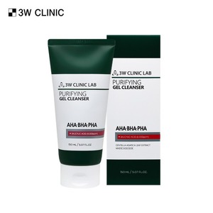 Gel Limpiador Purificante 3W Clinic AHA BHA PHA 150ml, Limpiador Facial Reafirmante de Limpieza Profunda para Piel Grasa, Ingrediente Principal: Aminoácido - Product Image 1