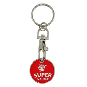 Porte-clés personnalisé en alliage de zinc, étanche, léger, avec logo émaillé de marque, motif dessin animé, pour chariot de courses, idéal comme cadeau promotionnel - Product Image 3