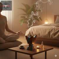 Brûleur de Bakhoor en Résine et Bois d'Acacia Premium 2026 – Encens Indien Religieux Coriandre Luxe pour la Maison et le Ramadan
