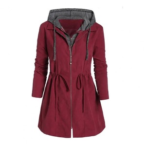 Abrigo ajustado informal para mujer, Parka con capucha bordada, abrigo cálido de invierno con Chaqueta de algodón acolchada de lona - Product Image 6