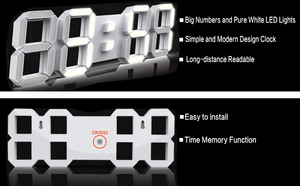 Orologio da Parete Digitale 3D LED con Telecomando, Grande Orologio Moderno con Luce Notturna e Sveglia per Soggiorno - Product Image 3