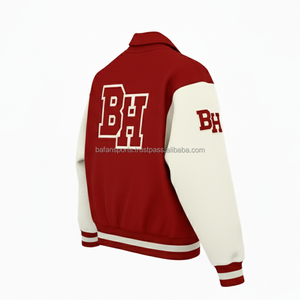 450 GSM laine mélangée Varsity Jacket doublure intérieure rouge et blanche Logo personnalisé avec broderie Chenille Patch vestes universitaires pour femmes - Product Image 5