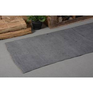Tapis Vintage en Laine Turque Minimaliste Gris Large Zone 27 X 11.3ft Abstrait Rectangle Couloir Motif Latex Soutenu pour la Décoration Intérieure - Product Image 5