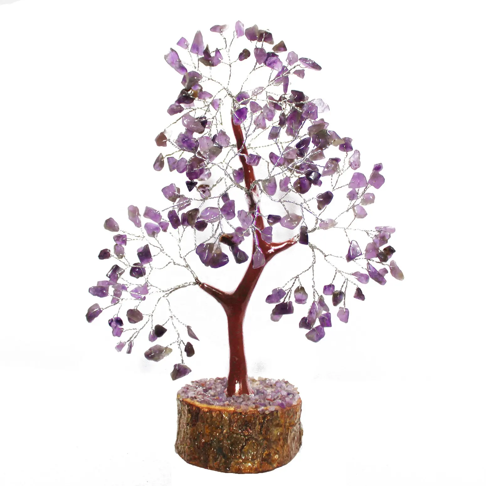 Natural Gemstone Amethyst Purple Crystals Stone Stones Tree Home Decor Showpiece Manufacturer Wholesale Bulk Handmade Decoration