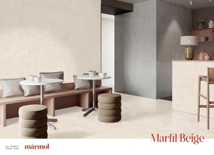 Carreaux en porcelaine émaillée MARFIL BEIGE de 600x1200mm au design européen moderne, antidérapants et antibactériens, pour décoration intérieure de chambre - Product Image 3