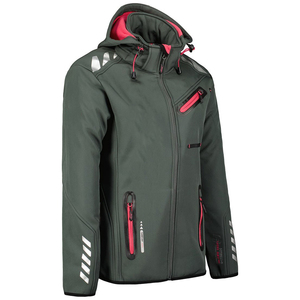 Veste softshell pour homme, col montant, fermeture éclair, toile, coupe-vent, respirante, randonnée, camping, légère, imperméable, chaude - Product Image 4