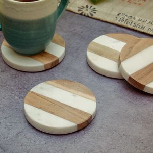 Posavasos de piedra de Color blanco Hexogen, alfombrillas y almohadillas de mesa para accesorios de té y bebidas, decoración del hogar de cocina - Product Image 5