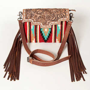 Western Aztec Tribal Pattern Crossbody Flap Purse Lightweight Single Strap Tooled Leather Lady Bohemian Summer Shoulder Bag for - Product Image 2