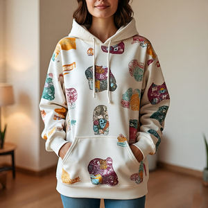 2024 Sublimation pull à capuche dames haute qualité 450GSM polaire lourd Sublimation imprimé à capuche femme - Product Image 1