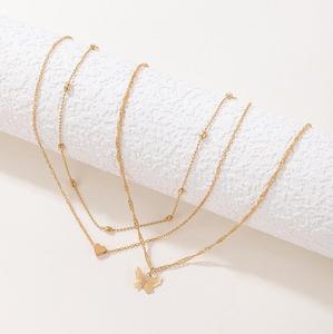 Collar de Moda para Mujer, Ligero, Sencillo, Geométrico, con Forma de Corazón, de Aleación de Zinc, con Cadena de Eslabones, 39 cm, Regalo - Product Image 3