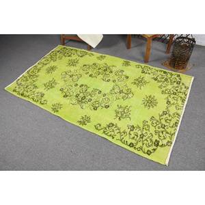 Tapis turc vintage 3.7x6,6 pieds vert Patchwork Design classique grande surface tapis en laine support en Latex pour couloir chambre tapis - Product Image 4