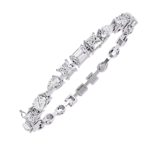 Fabulosa Pulsera y Brazalete de Diamantes Cultivados en Laboratorio con Corte Princesa en Oro de 18K para Mujer, para Uso Diario - Product Image 6