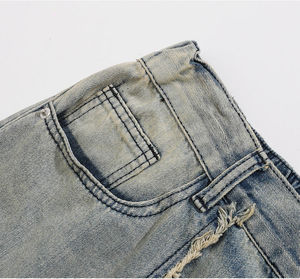 กางเกงยีนส์ขาสั้นผู้ชายทรงตรงแบบขาดๆ สไตล์สตรีท รุ่นฮิตที่สุดปี 2026 ระบายอากาศได้ดี ทรงหลวม ขาบาน - Product Image 5