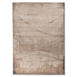 Alfombra Entropy Ivory de Lana y Seda de Bambú Anudada a Mano, 10 mm, Rectangular, para Pasillo, Hogar, Modelo Esk-1567, Abstracta, Hecha a Mano - Product Image 1