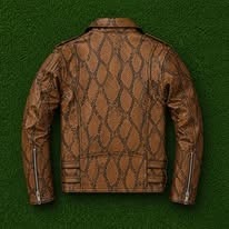 Veste en cuir d'agneau véritable à motif peau de serpent de qualité supérieure pour hommes, manteau d'hiver en cuir PU souple de luxe, personnalisable - Product Image 4