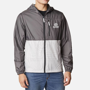 Veste coupe-vent d'hiver pour homme de bonne qualité, personnalisée, à capuche, avec fermeture éclair, imperméable, logo sur le devant - Product Image 1