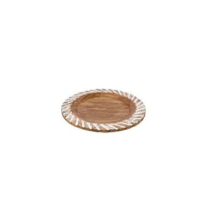 Placa de cargador de madera maciza redonda de Acacia Placa de cargador de madera de comida lavable para utensilios de cocina y uso en restaurantes - Product Image 5
