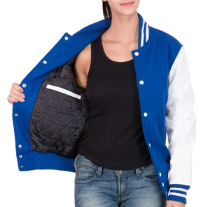 Blouson aviateur Letterman Varsity College en laine de grande taille pour femmes avec logo personnalisé en gros - Product Image 3
