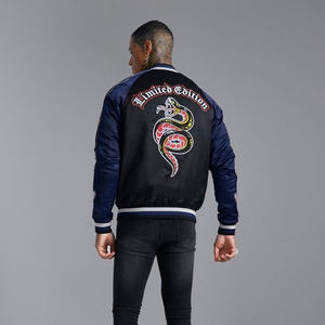 Custom Thin Stand Collar Winter Baseball <b>Bomber</b> <b>Varsity</b> <b>Jacket</b> for <b>Men</b> with Reversible Design and Quick Dry Feature - Product Image 3