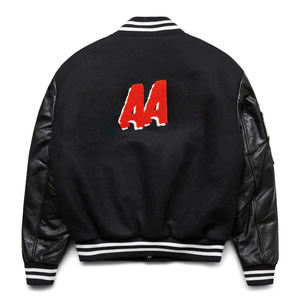 Vente en gros de manches en cuir brodées Letterman pour hommes - Product Image 2