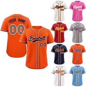 Maillot de baseball unisexe de qualité supérieure, logo personnalisé imprimé, col en V, poches, tissu 220g, sports de plein air, style unique 2026 - Product Image 1