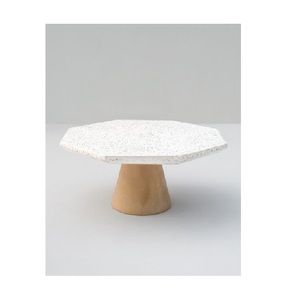 Home Decorative Marble <b>Cake</b> <b>Stand</b> with <b>Wooden</b> Base Long Lasting Fruit Bowl <b>Stand</b> for Kitchen Use Resturent - Product Image 3