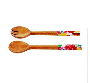 Serveurs à salade en bois, résine personnalisée, écologiques, compatibles lave-vaisselle, ustensiles à salade, cuisine à domicile, fabriqués en Inde - Product Image 1